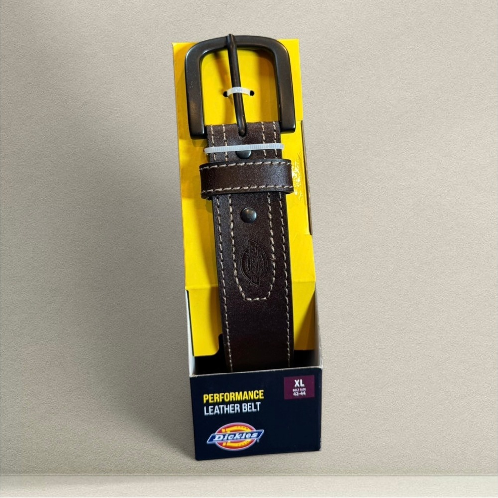 Dickies Performance Leather Belt XL 42-44 Brown 1.5"‎ Rugged Hardware NEW